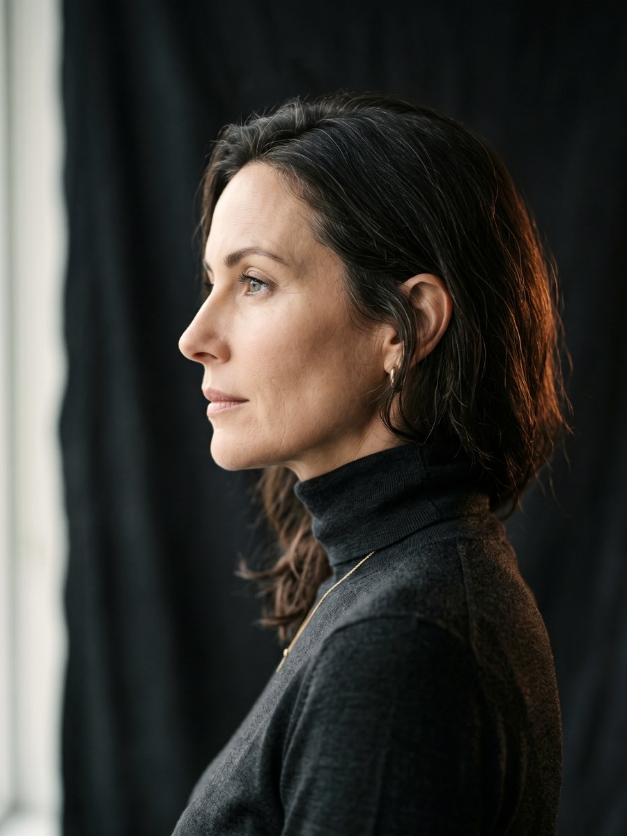 Retrato de perfil de una mujer para medicina estética facial